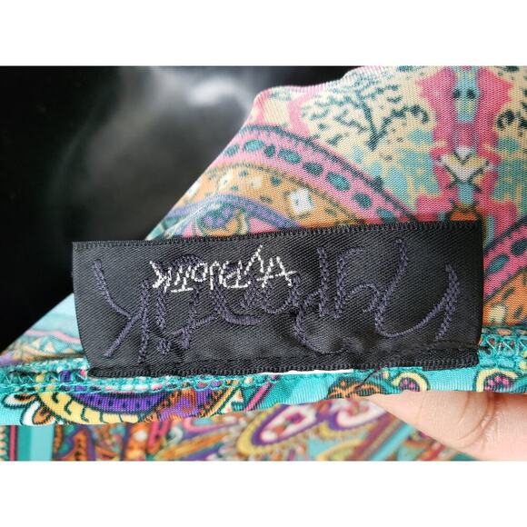 Hypnotik Strapless Boho Maxi Dress Multicolor Paisley Geometric Print Size M - Picture 8 of 10